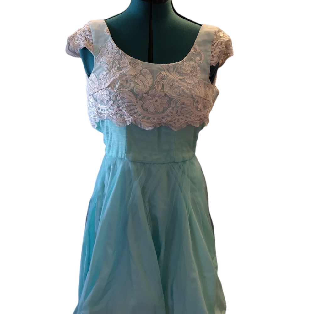 Teal Knee Length Formal Dress XS